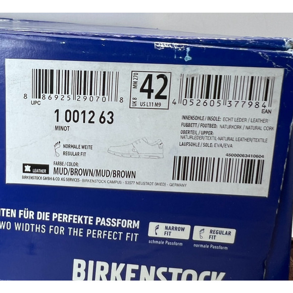 Birkenstock Minot Leather/Textile Sneaker Brown Regular Fit Women 11/Men 9 NWB - Picture 10 of 10